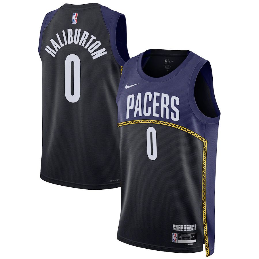 Men Indiana Pacers #0 Tyrese Haliburton Nike Blue City Edition 2022-23 Swingman NBA Jersey